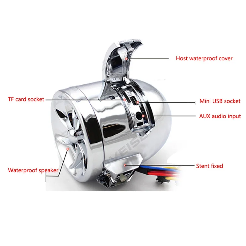 Men and women with motorcycle accessories MP3 audio electric car waterproof burglar card radio speakers7