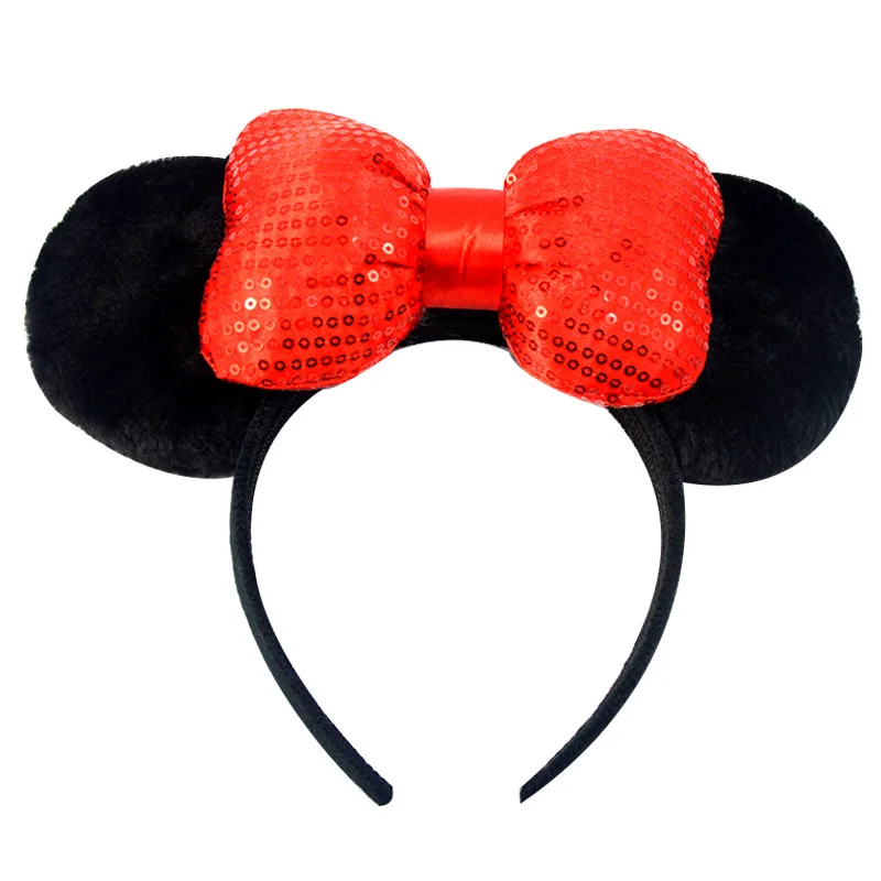 Christmas Hairband Cute Mickey Ears Bows Headband Pink Ear Headband Bow Hair Accessories for Girls Birthday Party Celebration