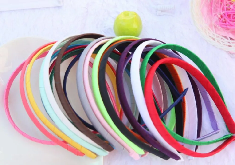 plastic Wrap grosgrain ribbon head hoop DIY hair accessory7