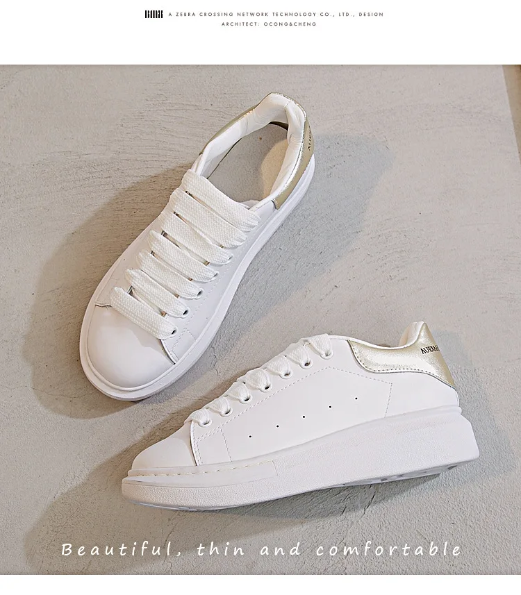 Белые кожаные туфли на толстой подошве Baitao; сезон весна-лето; Новинка года; обувь для отдыха в Корейском стиле для студентов