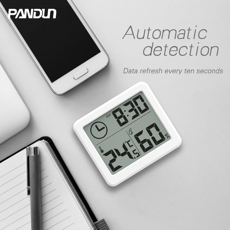 PANDUN Optimized Ultra-thin Simple Digital LCD Hygrometer Thermometer Electronic Energy-saving Temperature And Hu