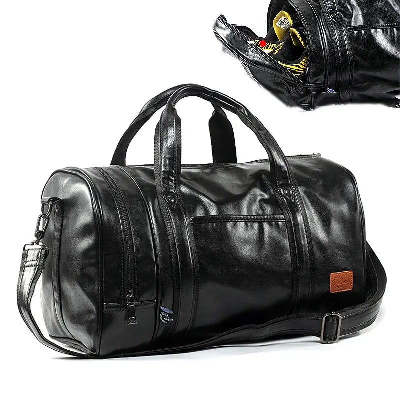 PU Men Sports Gymnastic Fitness Bags Gym Bag Storage Shoes Women