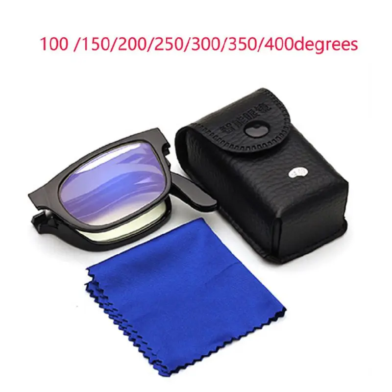 

New Reading Glasses Folding Plastic Frame Resin Hot High Quality Durable Portable Collapsible Ultra-Light Magnifying Glasses 7 D