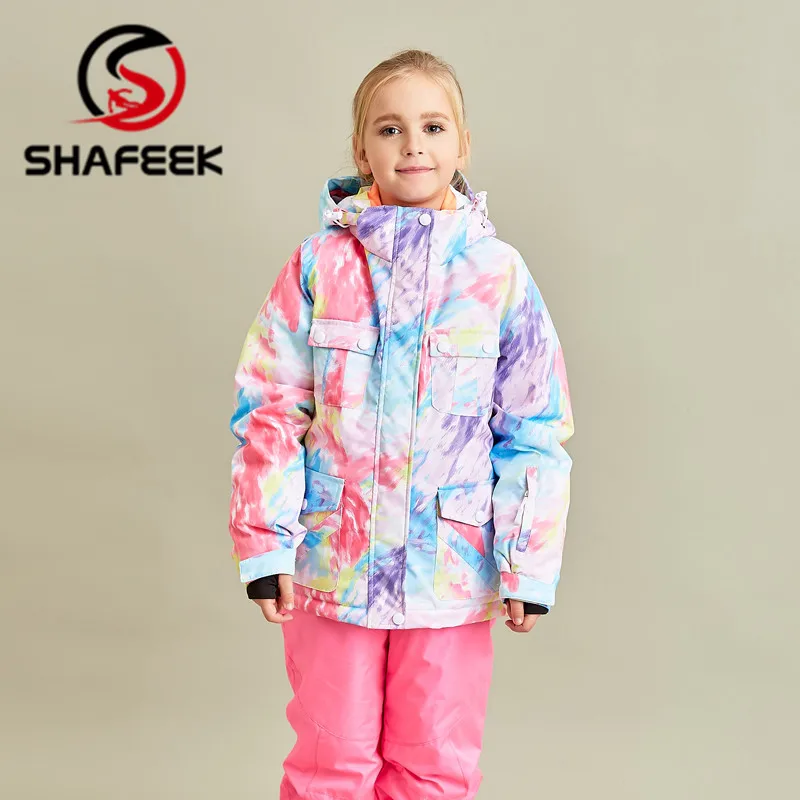 

SHAFEEK Ski jacket children's brand high quality children windproof waterproof snowsuit winter girls ski and snowboard jacket