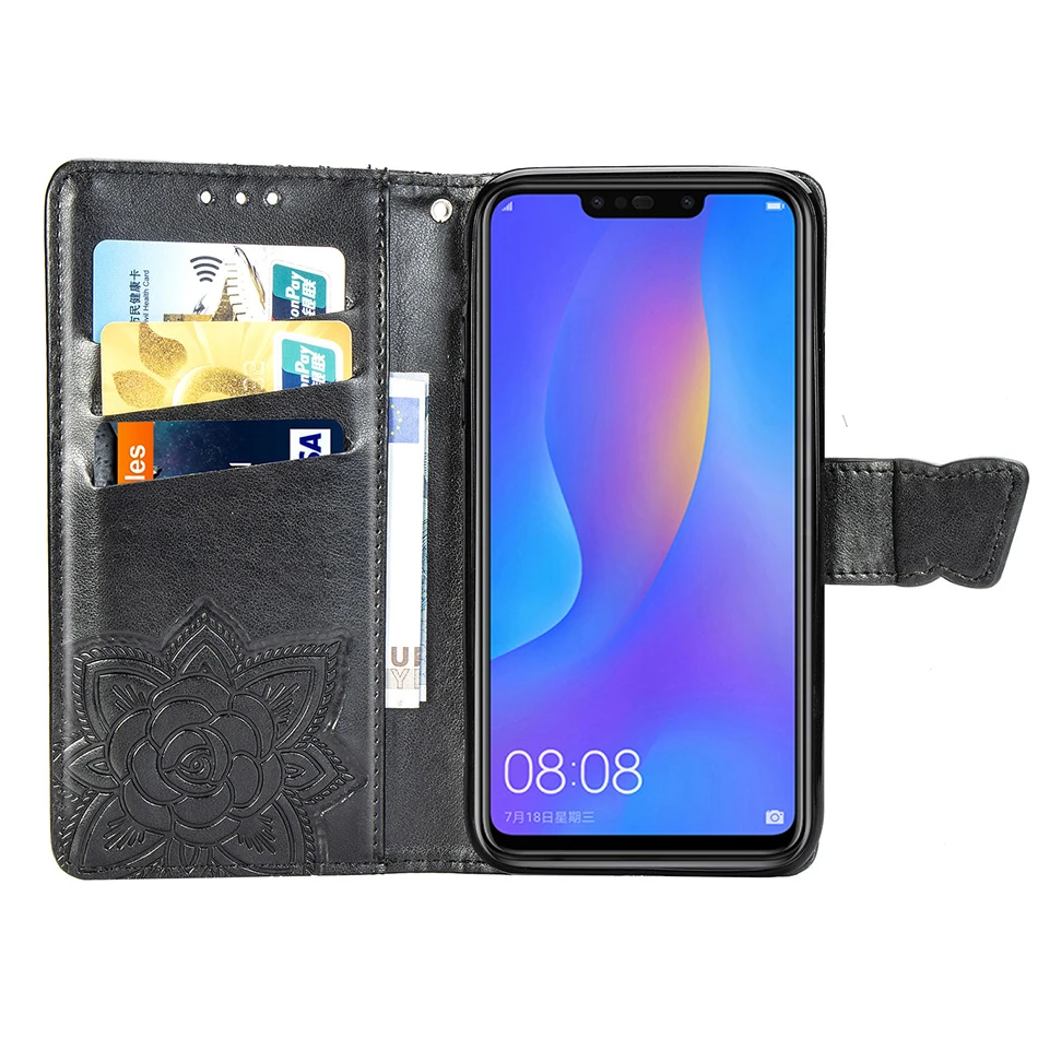 Чехол Кошелек с бабочкой и отделением для карт Huawei Nova 2i 3i 3 4 P Smart Plus чехол телефона