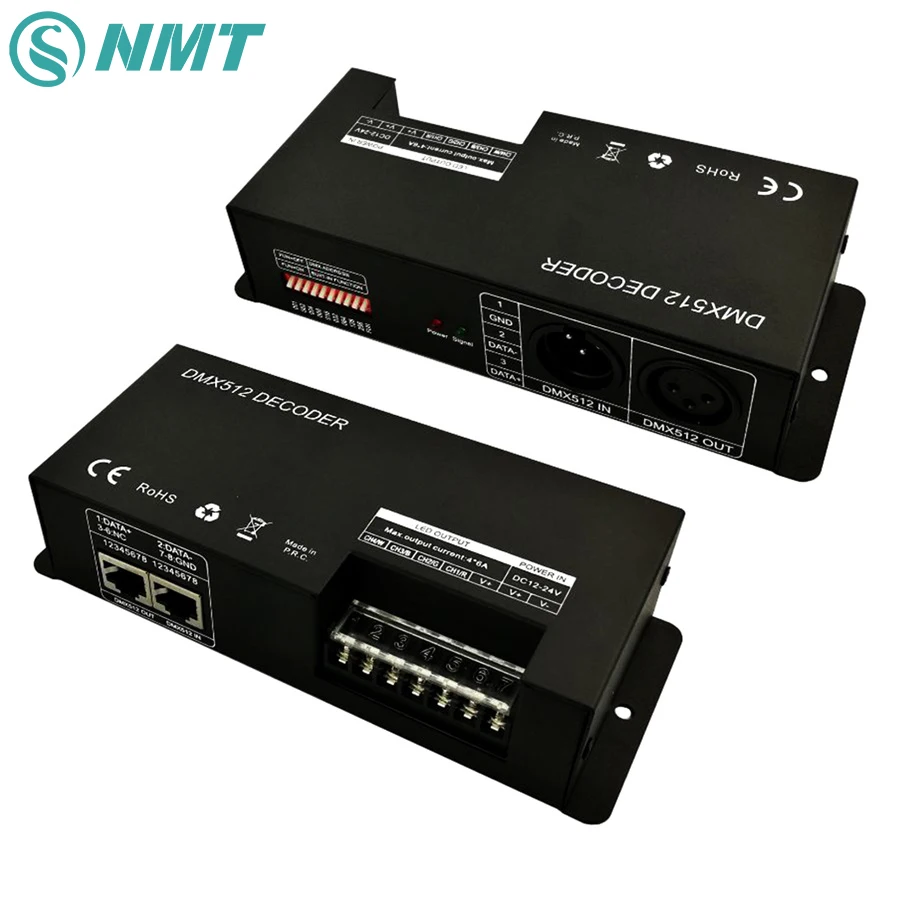 4 канала 24A RGBW DMX 512 LED Декодер контроллер диммер использовать для DC12 24V RGB
