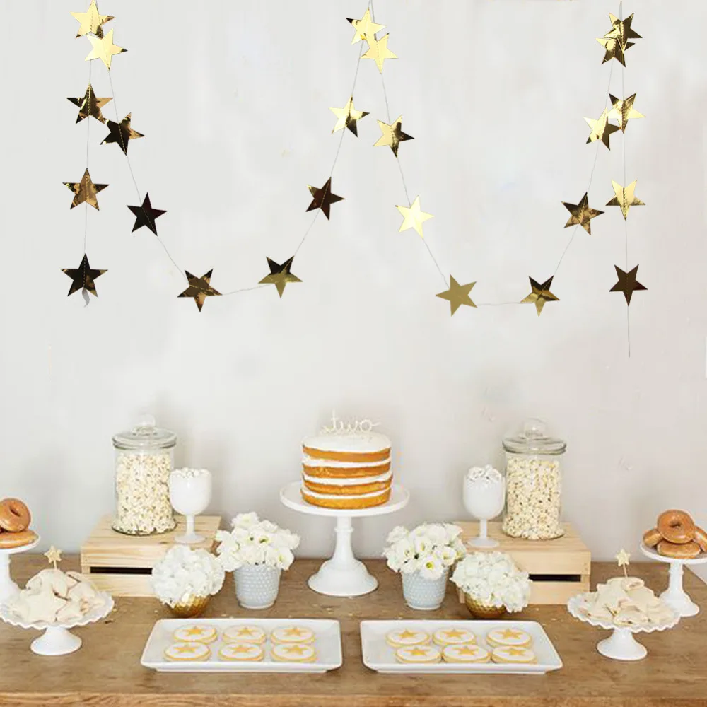 5M Foil Gold Star Garland Twinkle Twinkle Little S...