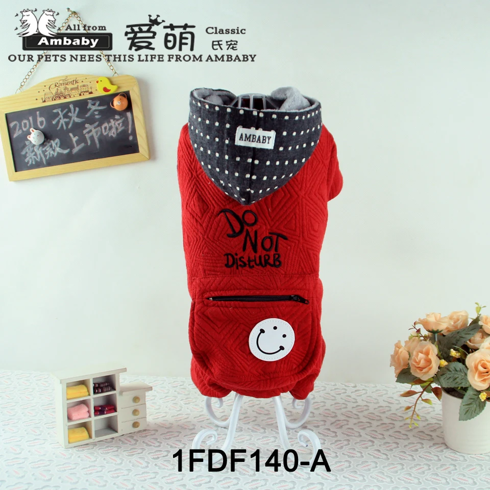 AMBABY 2016 New High Quality Dog Clothes Big Pocket Jumpsuits Hoodies