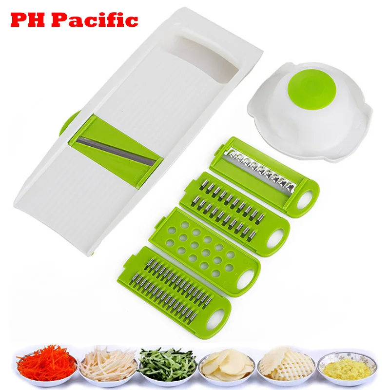 

7 in 1 Adjustable 5 Blades Mandoline Stainless Steel Vegetable Slicer Multi-function Fruit Cutting Vegetables Grater Kitchen