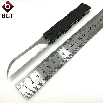 

BGT D2 Folding Knife Tactical Outdoor Camping Multi Tools Carbon Fiber Handle Survival Combat Pocket Sanding Hunting EDC Knives
