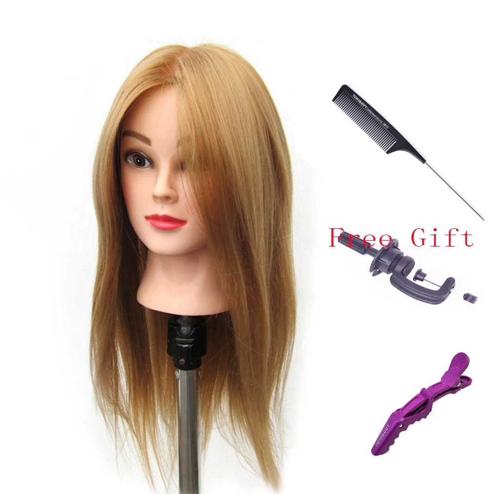 2018 New Star Mannequin Head Hair Styling Salon Training Head Manikin Cosmetology Doll With Synthetic Hair + Clamp