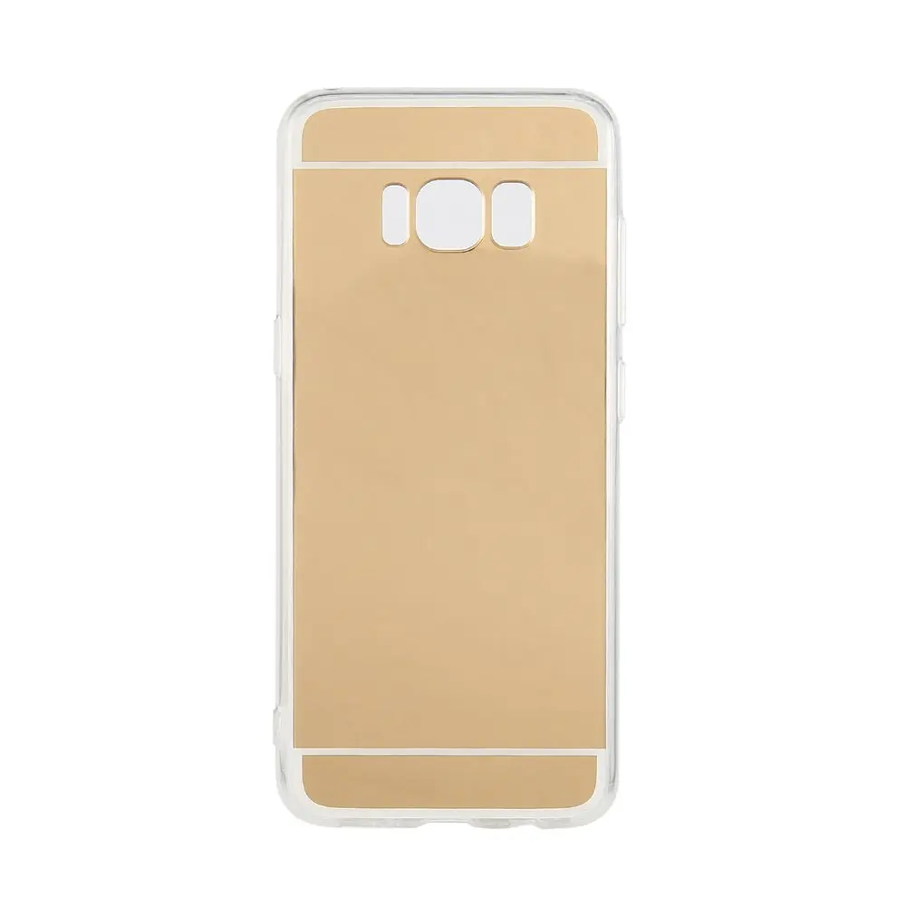 

Luxury Gold Color Slim Soft Silicone TPU Back MakeUp Mirror Phone Case Protective Case Cover for Samsung S8