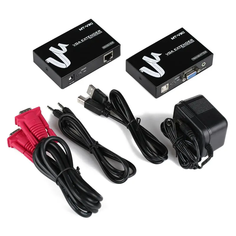 MT-Viki 100m VGA Video Audio HD Extender Repeater over UTP by 1 RJ45 CAT 5e / 6 LAN Cable MT-Viki 100m VGA Video Audio HD Extender Repeater over UTP by 1 RJ45 CAT 5e / 6 LAN Cable