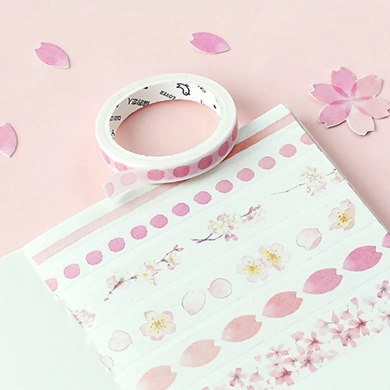 1X романтическая серия cherry blossom DIY декоративная маскирующая лента kawaii васи лента канцелярская офисная клейкая лента этикетка наклейка