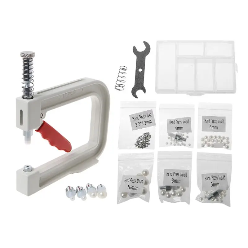 

1 Set Manual Beading Machine Clothes Cap Pearl Bead Rivet Craft For DIY Repair Lace Knit Hat Hair Tools