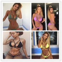 Купальник, бикини, чистый цвет, бандаж, сексуальный купальник, женский