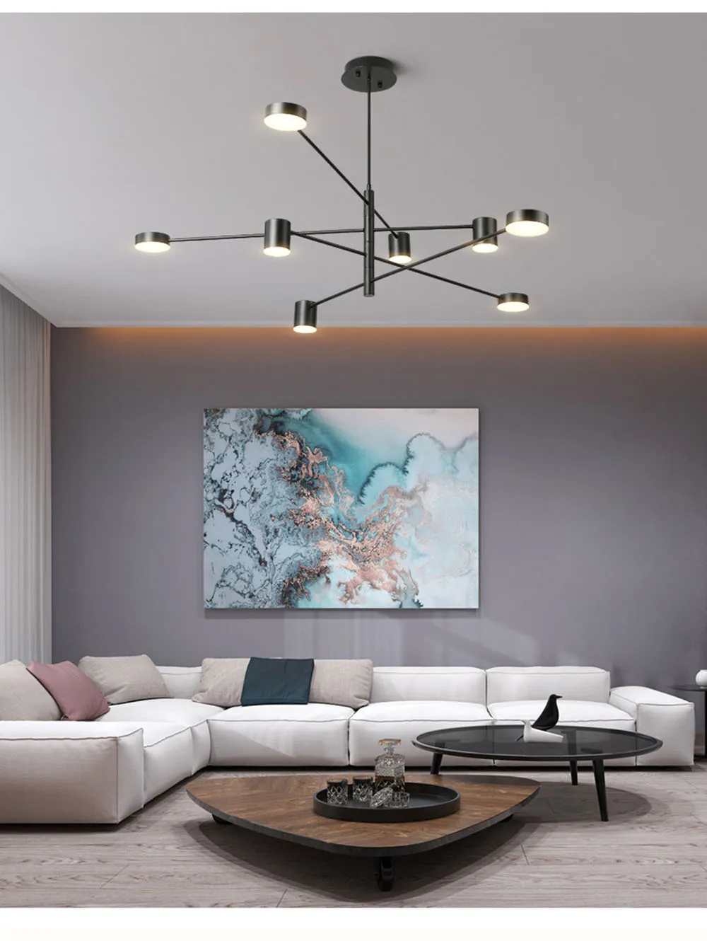 Lâmpada do Teto para Cozinha Sala de Loft Luz do Candelabro Moda Moderna Preto Ouro Branco Longa Levou Suspenso da Hall 8 teto suspenso lustre lâmpada de luz para