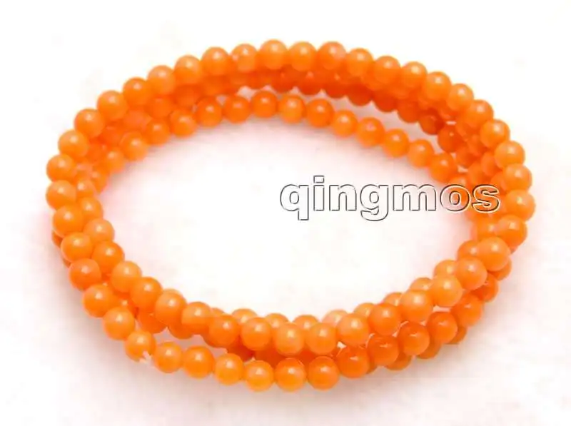 

Round 5-6mm Orange Natural Coral 30" Bracelet/Necklace-bra334 Free shipping Wholesale/retailnds