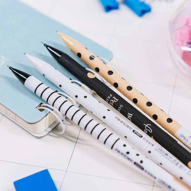 

0.5mm Dot Stripe Plastic Erasable Pen Vintage Tower Ballpoint Pen For Kids School Supplies Kawaii Stationery B036
