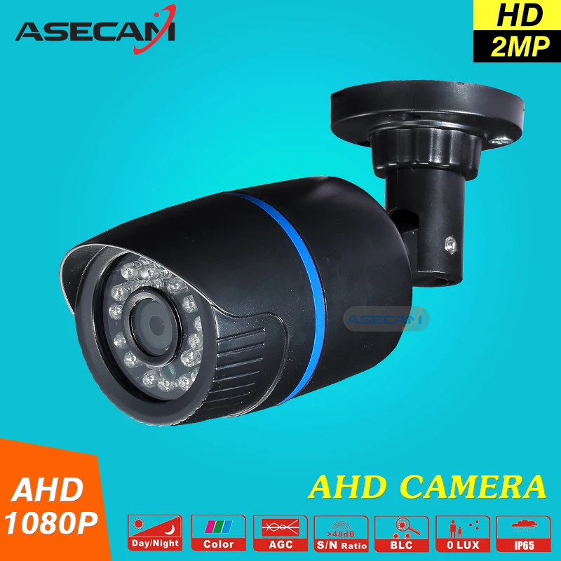 

ASECAM 2MP AHD 1080P Security Camera Mini Black Indoor Bullet 24leds infrared Night Vision Surveillance Free shipping