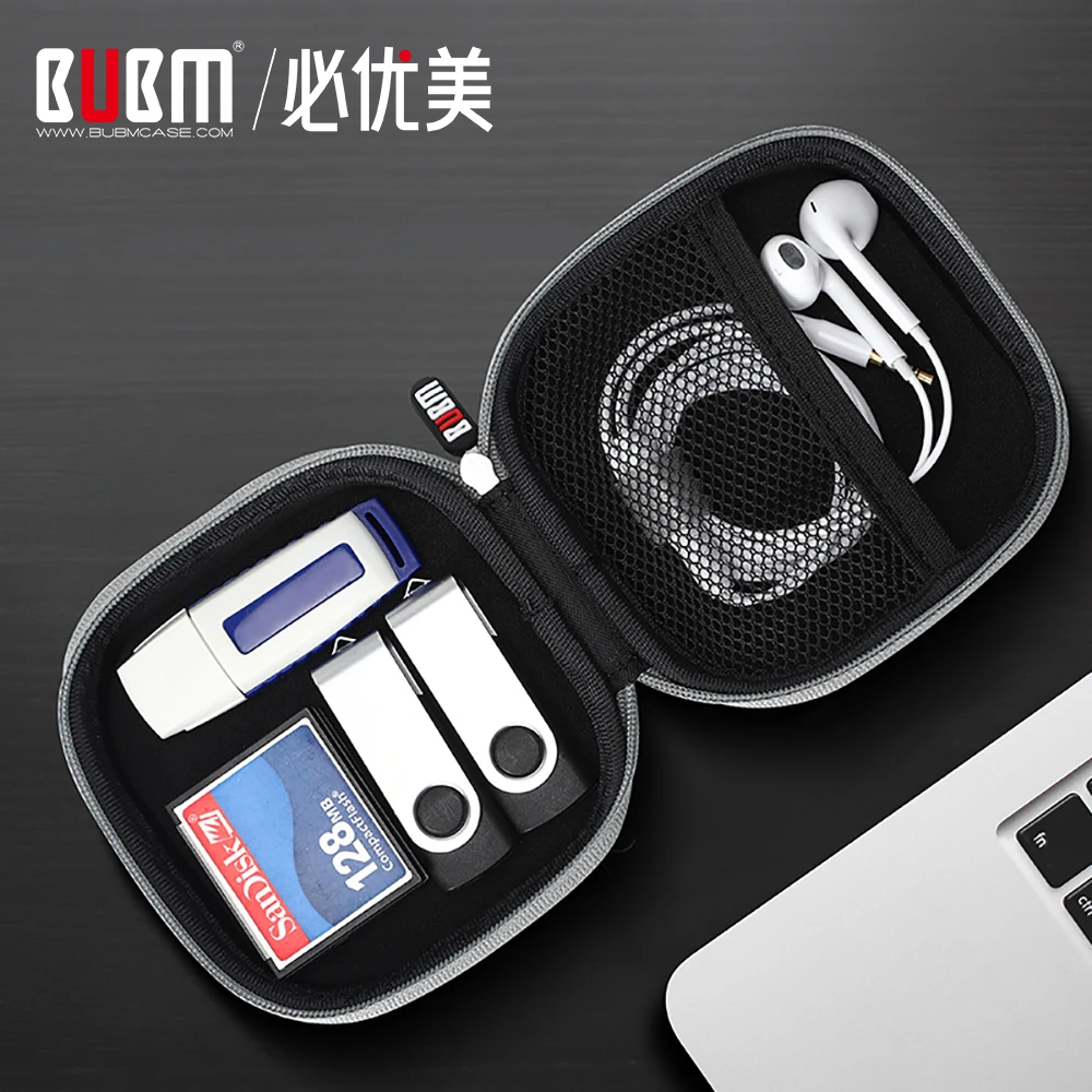 BUBM Portable Headphone Organizer, Mini Shockproof Carrying Pouch Bag for Wireless Earbuds Bluetooth Charger USB Flash Drive