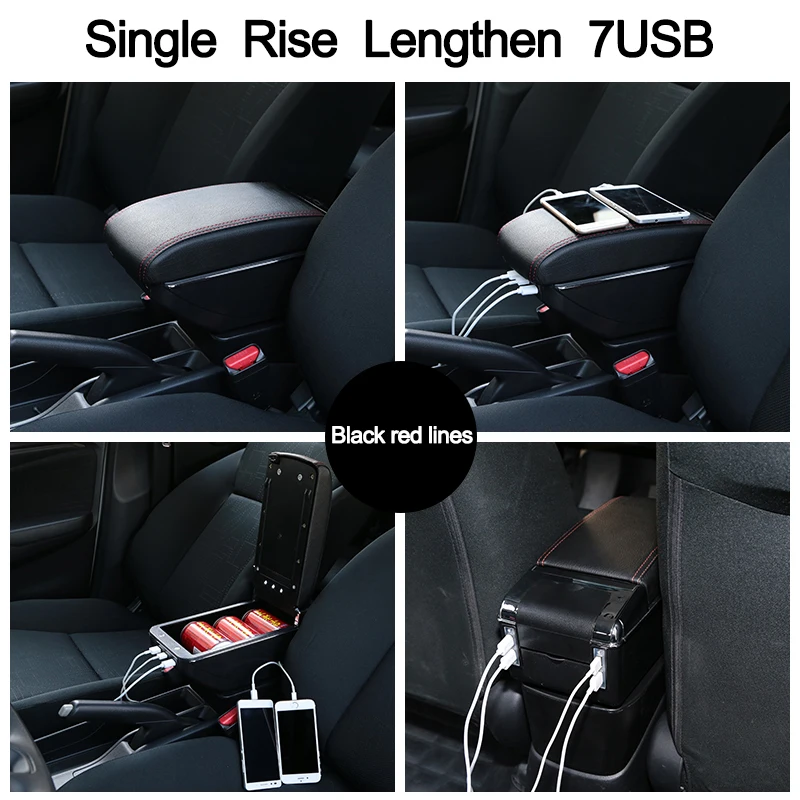 Para Mazda 2 reposabrazos caja Mazda 2 Universal Almacenamiento de reposabrazos central para coche 