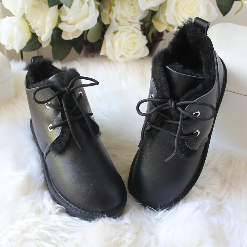 

New Fashion 100% Natural Fur Snow Boots Genuine Sheepskin Leather Winter Boots Warm Wool Women Casual Boots Ankle Boots Shoes