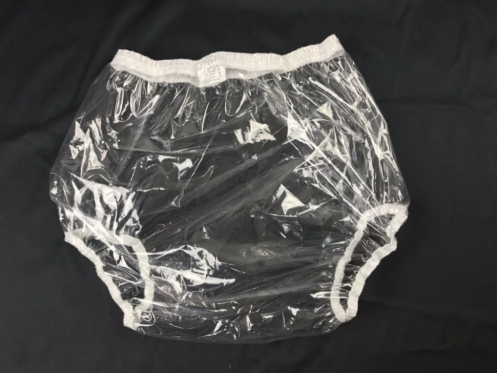 Взрослые EVA недержания пластиковые брюки прозрачные P005-9