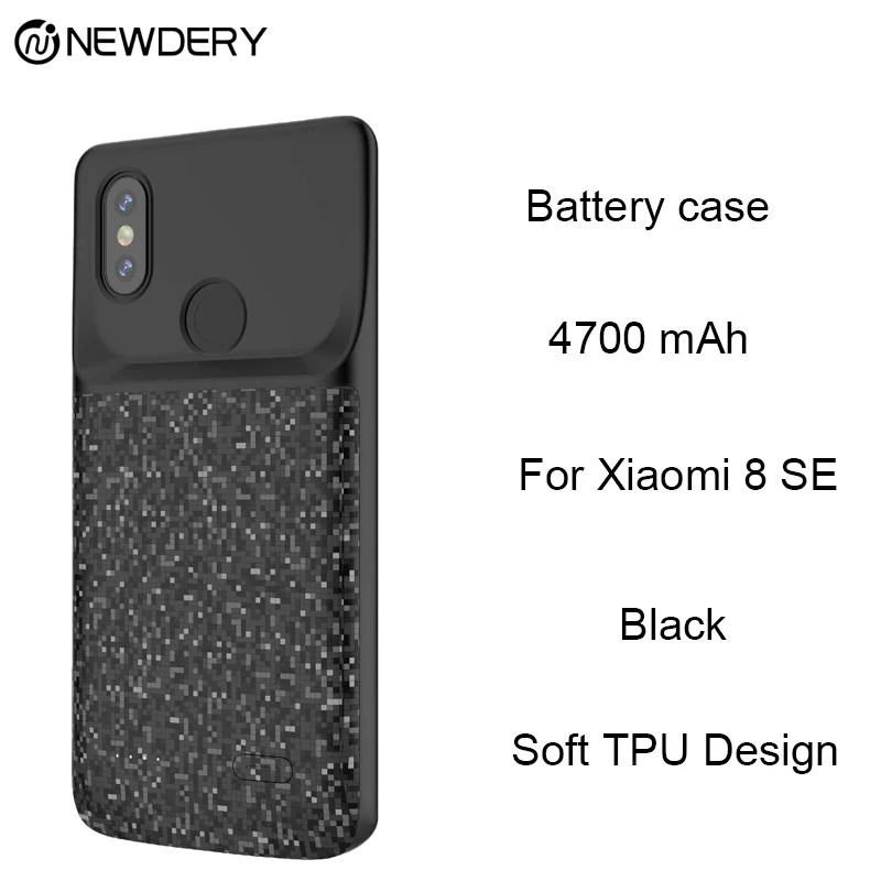 Чехол для зарядки Xiaomi 9 9SE Mix 2 mix 2s 6 6X 8 8SE Lite 4700 мАч черный мягкий ТПУ дизайн xiaomi Battey