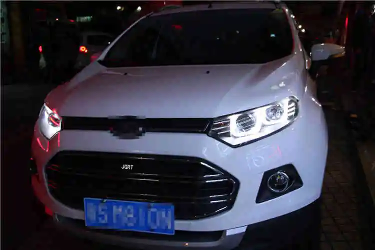 2 шт светодиодный фары для Форд Ecosport 2013 автомобилей Светодиодный свет двойной ксеноновой линзы автомобильные аксессуары Габаритные огни противотуманных фар