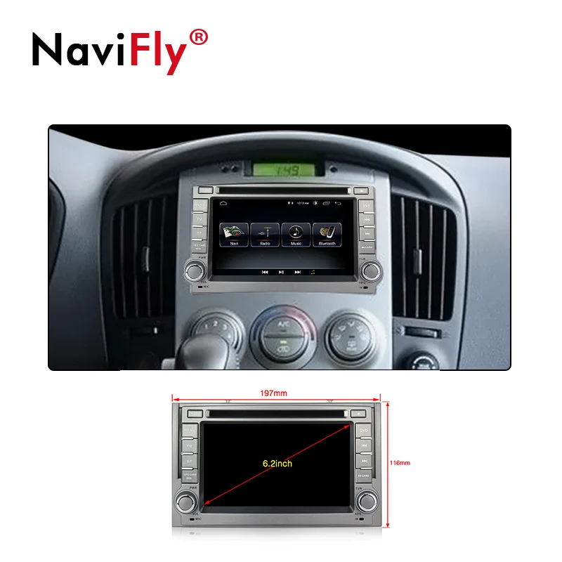 Perfect Navifly Android 8.1 Car Radio DVD 2Din stereo multimedia navigation For Hyundai H1 Grand Starex 2007-2015 Audio CAR GPS FM WIFI 1