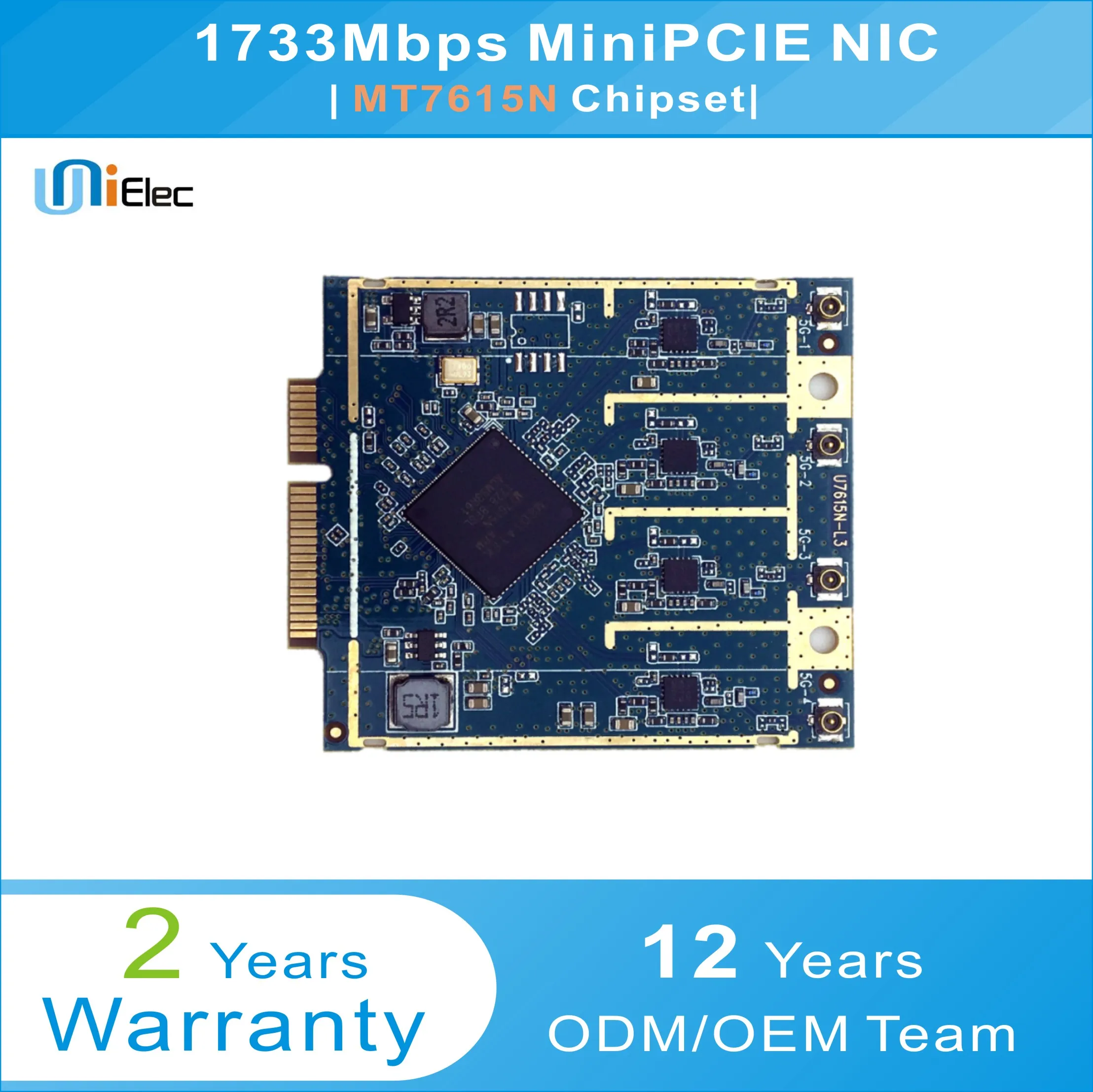 MTK MT7615N 4x4 802.11ac Wave2 1733 Мбит/с MiniPCIE NIC печатная плата pcba odm OEM MT7615 WiFi пользовательская плата