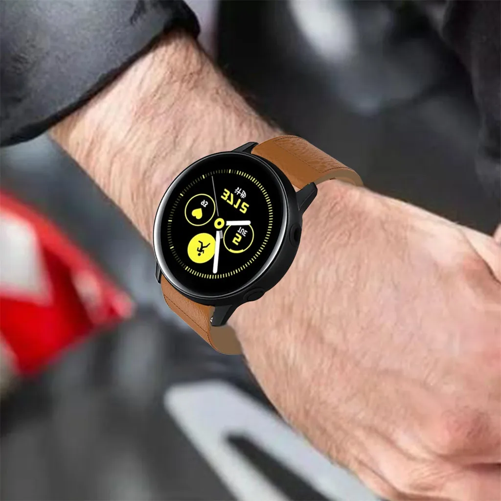 Кожаный ремешок 20 мм для часов samsung Galaxy Watch Активный Спортивный наручный браслет подходит для samsung gear S2 huawei Watch 2#25