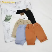 Летние шорты для мальчиков пляжные повседневные однотонные детские штаны для маленьких детей, брюки, одежда с эластичной резинкой на талии для детей DC108