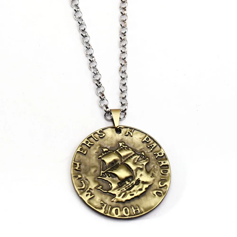 

Game Mysterious sea area Necklace Uncharted Coin Pendant link chain Necklaces Friendship Gift Men Women Jewelry Accessories