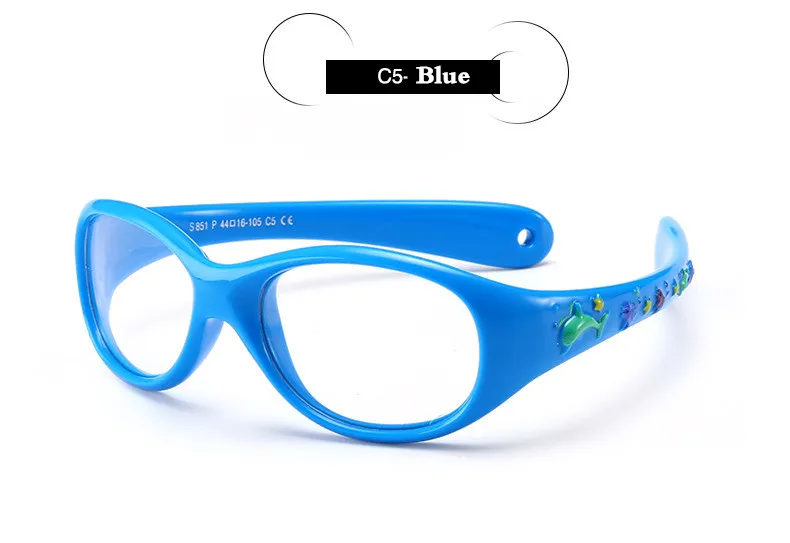 Маленькие детские очки для детей 0-3 лет, TR90, силиконовые очки для амблиопии, оправа для детей, оптическая оправа, мягкая P851 - Цвет оправы: C5