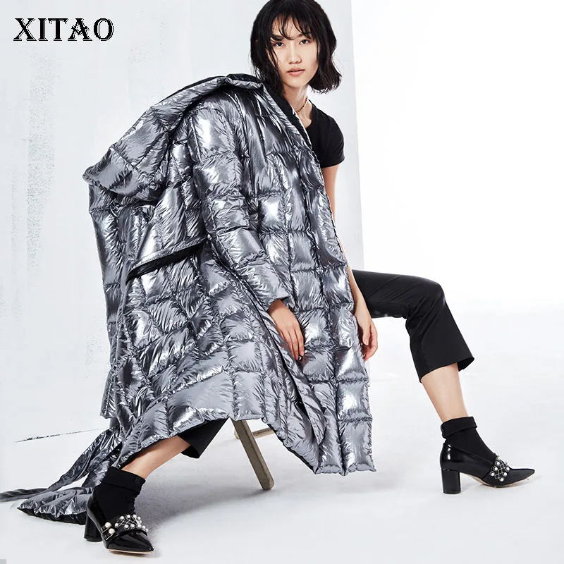 [XITAO] 2018 Autumn Europe Fashion New Women Wise-waisted Covered Button Full Sleeve Solid Color Casual Thick Down Coat ZLL1265