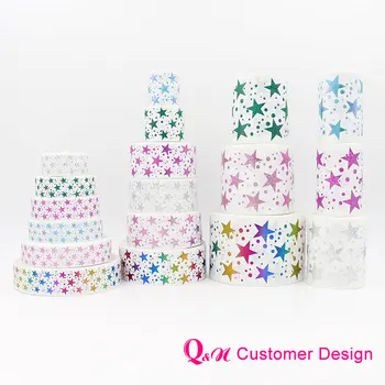 

Q&N 16mm 22mm 25mm 38mm 50mm 75mm elastic custom design ribbon webbing 50yards/roll for hair tie