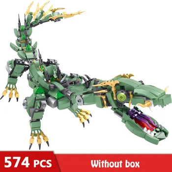 

574Pcs Flying Green Mecha Dragon Building Blocks Boys Series Technic Bricks Model Figure Toys for Children