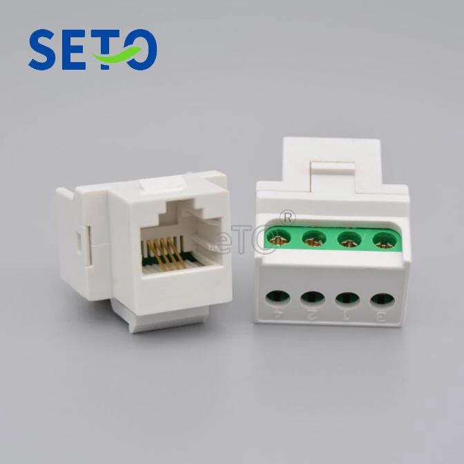 

SeTo 4 Core Telephone Module RJ11 Voice Phone Connector Keystone For Wall Plate Socket