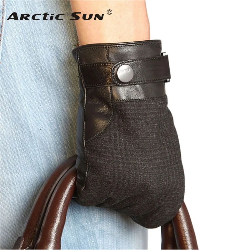 2019 Business Men Genuine Leather Gloves Fashion Black Hand Back Wool Cloth Goatskin Glove Winter Plus Knitted Lined EM014NQF 2019 Business Men Genuine Leather Gloves Fashion Black Hand Back Wool Cloth Goatskin Glove Winter Plus Knitted Lined EM014NQF