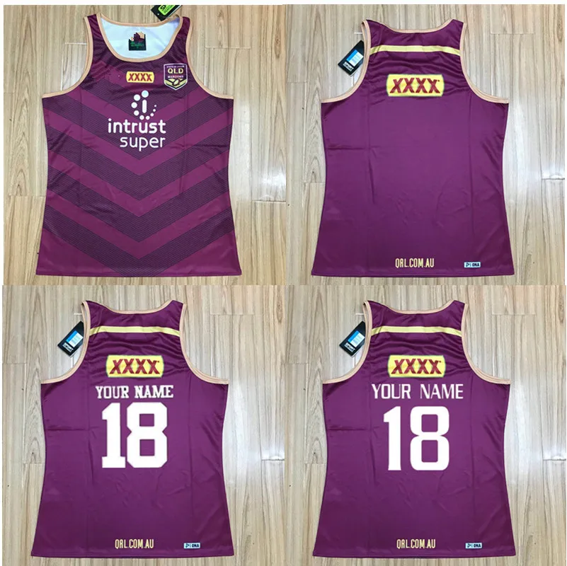 

2019 QUEENSLAND MAROONS TRAINING SINGLET RUGBY JERSEY size S-3XL Print name and number Top quality Free shipping