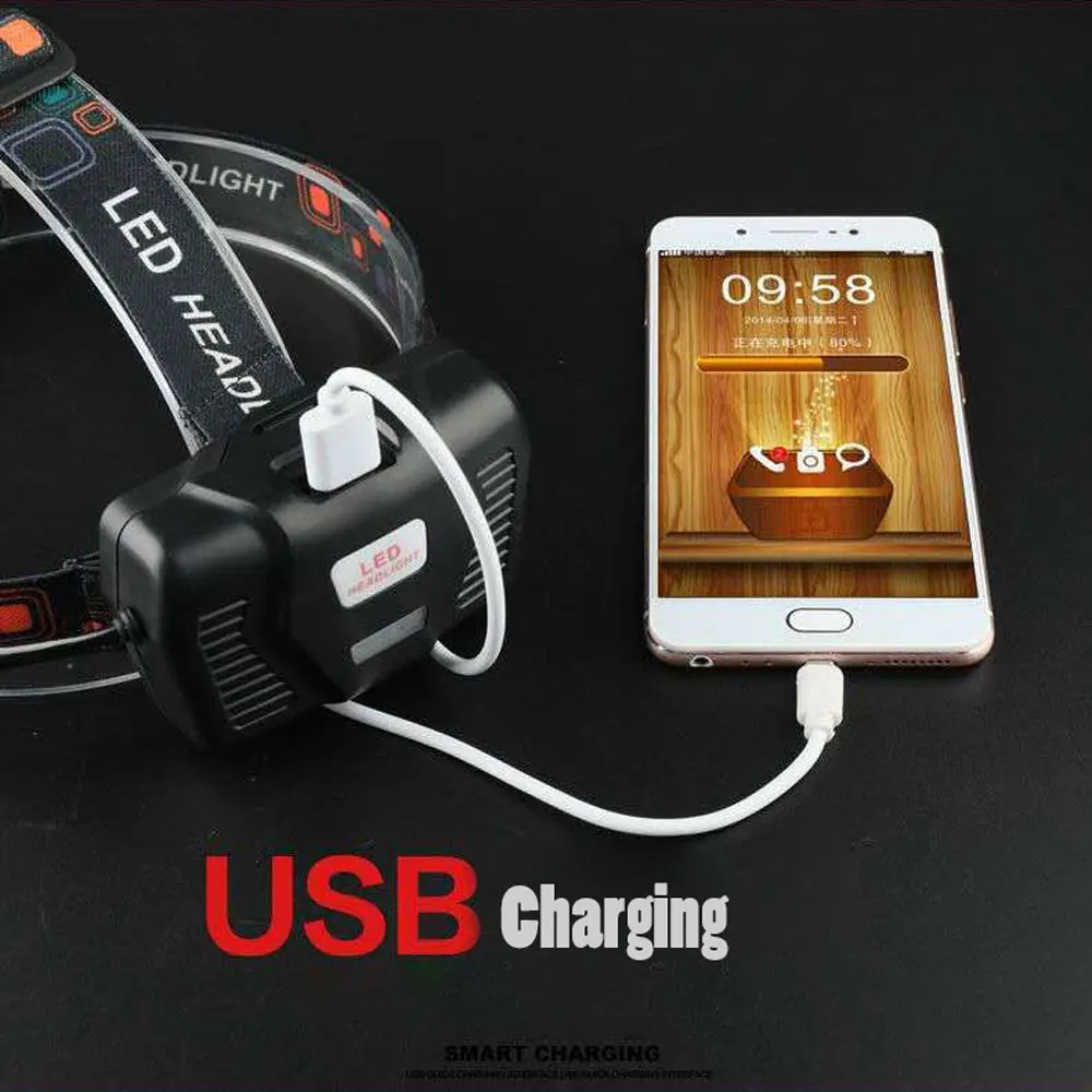 B10 XHP 50 светодиодный налобный фонарь 3-Mode 8000лм фара Micro USB перезаряжаемая головная горелка кемпинг Охота power Bank 18650 фонарик