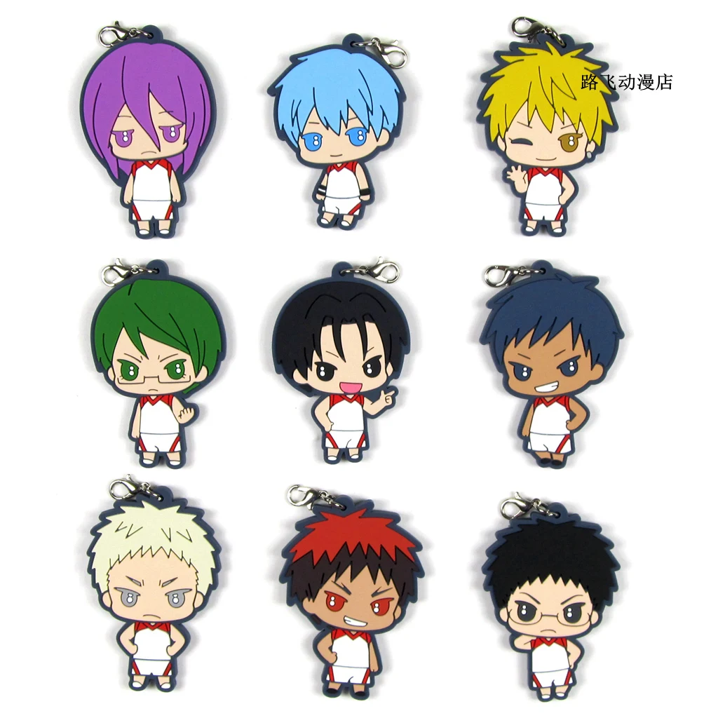 

Kuroko Basketball Kuroko Tetsuya Kagami Taiga Kise Ryota Midorima Shintaro Action Figure Anime Model Rubber Keychain Pendant 6cm