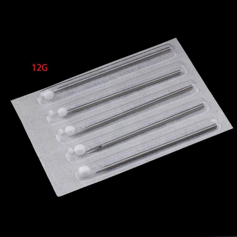 10pcs 12g/14g/16g/18g/20 Disposable Sterile Body Piercing Needles Medical Tattoo Piercing Needles For Navel Nipple Ear Nose Lip