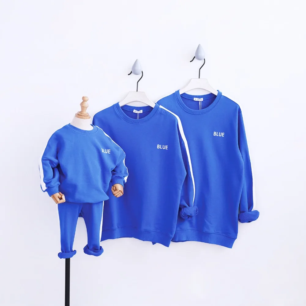 

HT2203 Fashion Spring Autumn Sweatshirts Mother&Baby Father Family Matching Outfits Clothes Child Tshirt Kids Top+Pants 2pc Sets