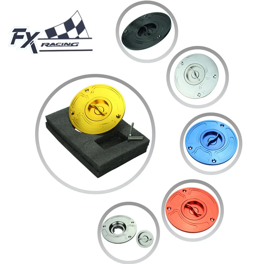 

FX CNC 115mm Aluminum Motorcycle Fuel Tank Gas Cap Cover Keyless For Honda RC51 CBF1000 CBR 600RR 929RR 954 1100 VFR1200F