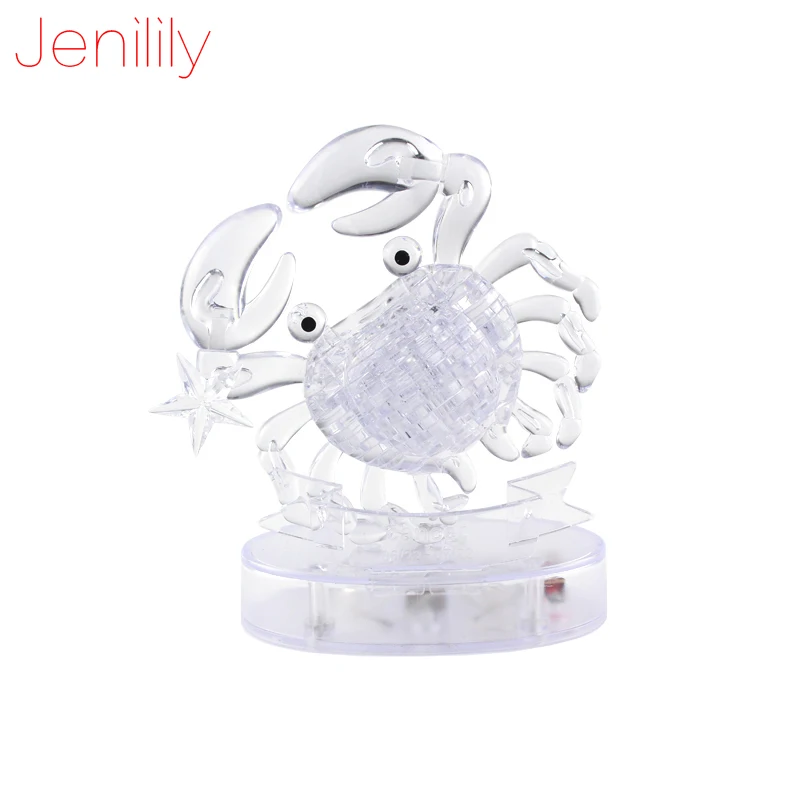 Jenilily DIY Забавный Краб 3D Хрустальные пазлы с цветными огнями 41 шт дети взрослые