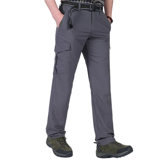 LoClimb мужские летние походные брюки для кемпинга, мужские уличные треккинговые спортивные брюки для альпинизма, рыбалки, треккинга, брюки AM005 - Цвет: gray