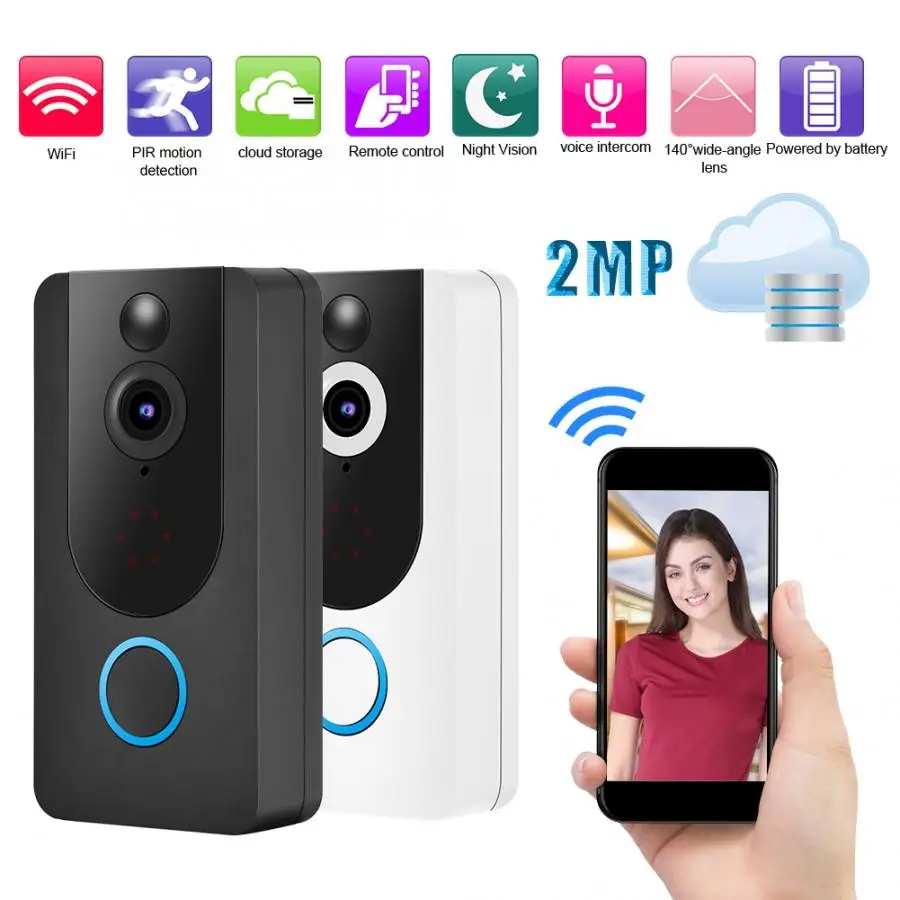 Цифровой 1080P 2MP HD беспроводной WIFI смарт видео дверной звонок PIR камера